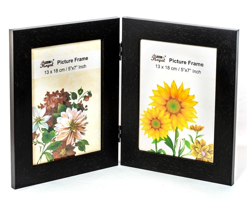 AJANTA ROYAL Synthetic Wood Table Photo Frame Black_5 X 7 Inch DWDT0253A - Image 1