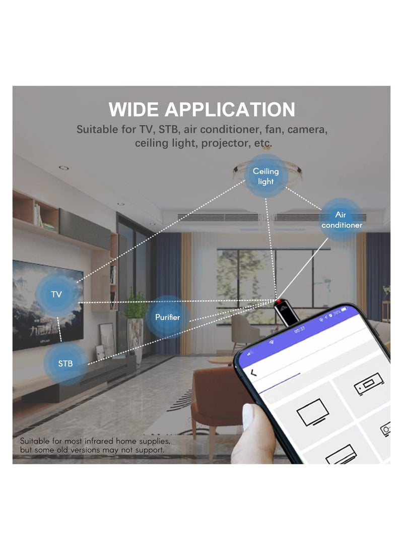 SYOSI Smartphone IR Remote Controller Adapter, Universal Mini Remote Controller Replacement for Smartphone Tv Air Conditioner Fan Camera, for Most of Your Home Appliance, Tvs, Air Conditioners(1 Pack)  - Image 5