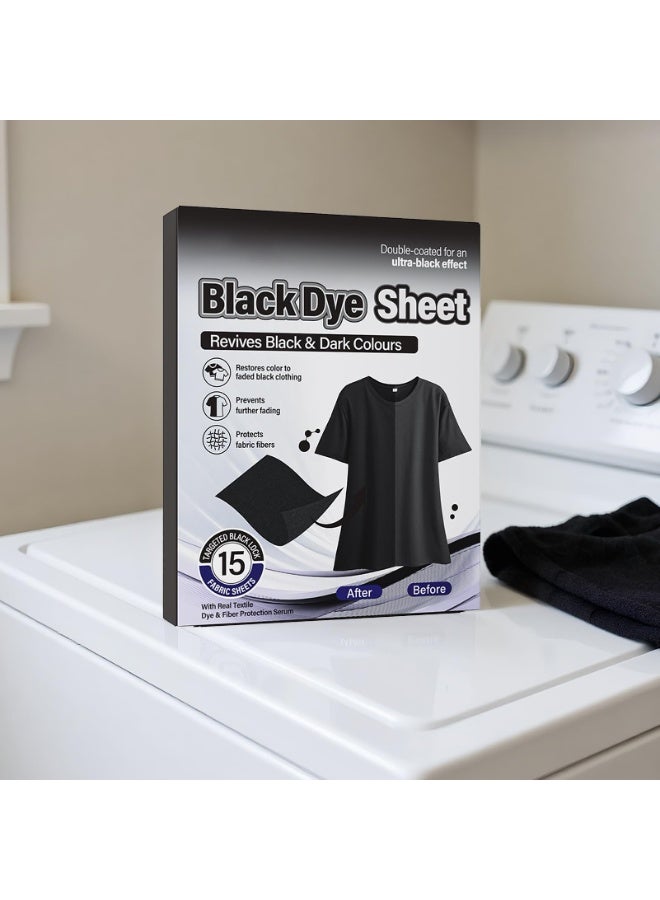 YelaJoy Black Clothes Dye | Clothing Restorer,Black Dye Laundry Sheets,for Washing Clothes Fabric Care Washer Garment Restoration - Image 4