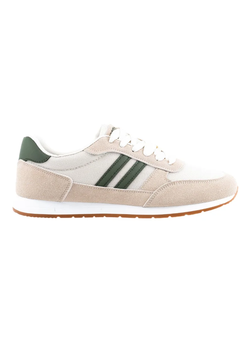 Bata Striped Lace-Up Low Top Sneakers