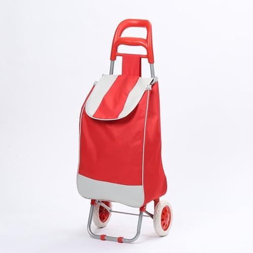 Whitecloud TRANSFORMING HOMES® Multipurpose Foldable Shopping Trolly with Removable Bag Shopping Cart for Grocery, Fruit, and Vegetable (SD-1) (Red) - Image 1