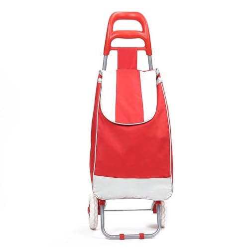 Whitecloud TRANSFORMING HOMES® Multipurpose Foldable Shopping Trolly with Removable Bag Shopping Cart for Grocery, Fruit, and Vegetable (SD-1) (Red) - Image 2