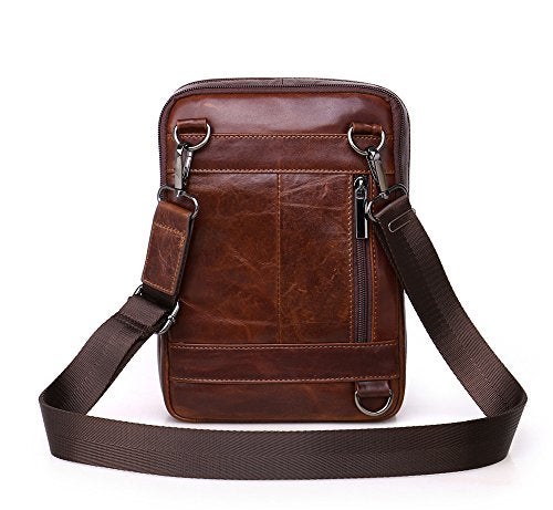 Langzu Men's Genuine Leather Cowhide Vintage Messenger Bag Shoulder Bag Crossbody Bag - Image 5