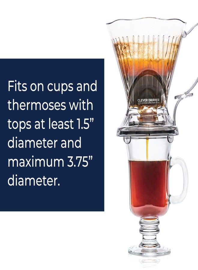Clever Coffee Dripper and Filters, Large 18 oz, Original Classic Design, Safe BPA Free Plastic, Drip Coffee Maker, Pour Over, 100 Filters, Coaster and Lid - Image 5