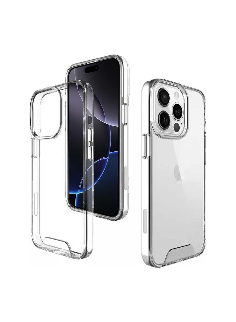 دبليو تيك غطاء غطاء الحماية لآيفون 16 برو ماكس 2024 TPU بزوايا ناعمة مع غطاء غطاء غطاء لأزرار طلاء كهربائي للكمبيوتر الصلب - شفاف - Image 2