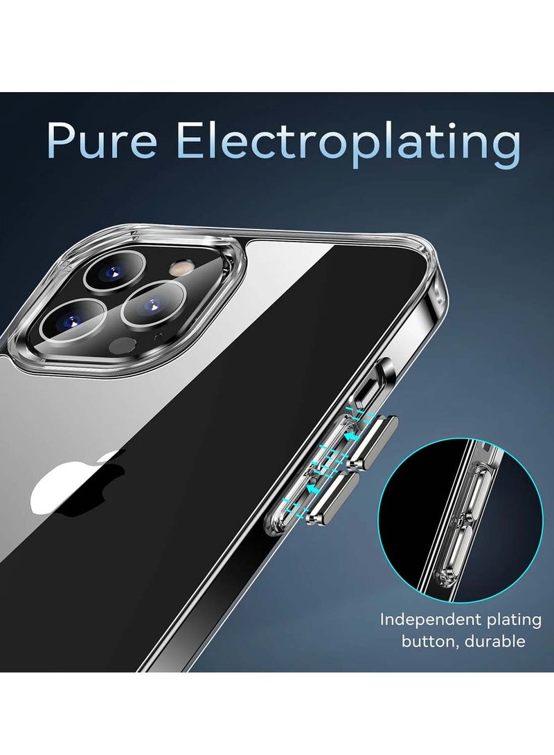 دبليو تيك غطاء غطاء الحماية لآيفون 16 برو ماكس 2024 TPU بزوايا ناعمة مع غطاء غطاء غطاء لأزرار طلاء كهربائي للكمبيوتر الصلب - شفاف - Image 4