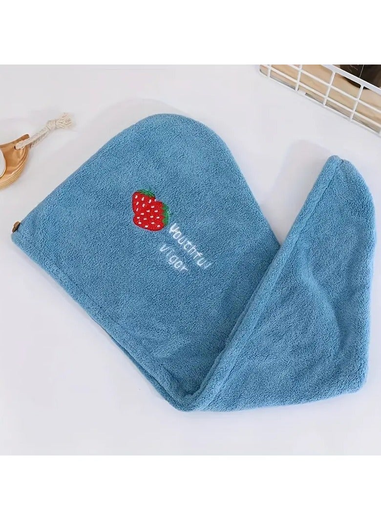 Goolsky 1pc Magic Microfiber Hair Quick-Dry Towel Wrap, Super Absorbent Shower Cap Turban for Women, Soft Polyester Fiber, Lady Bath Head Wrap with Button Closure - Image 2