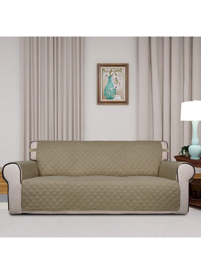 PureFit Reversible Quilted Sofa Cover, Water Resistant Slipcover Furniture Protector, Washable Couch Cover with Non Slip and Elastic Straps for Kids, Dogs, Pets (Sofa, Beige/Beige) - Image 1