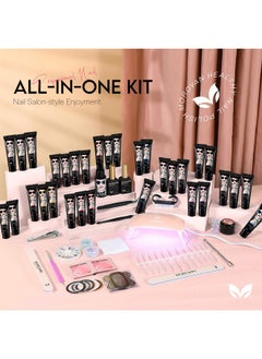 morovan Poly Gel Nail kit for beginners: 32 Colors Gel Extension Nail Set with U V Lights for starter DIY Nail Art extension at Home Gifts for Ladies & Girls  - Image 2