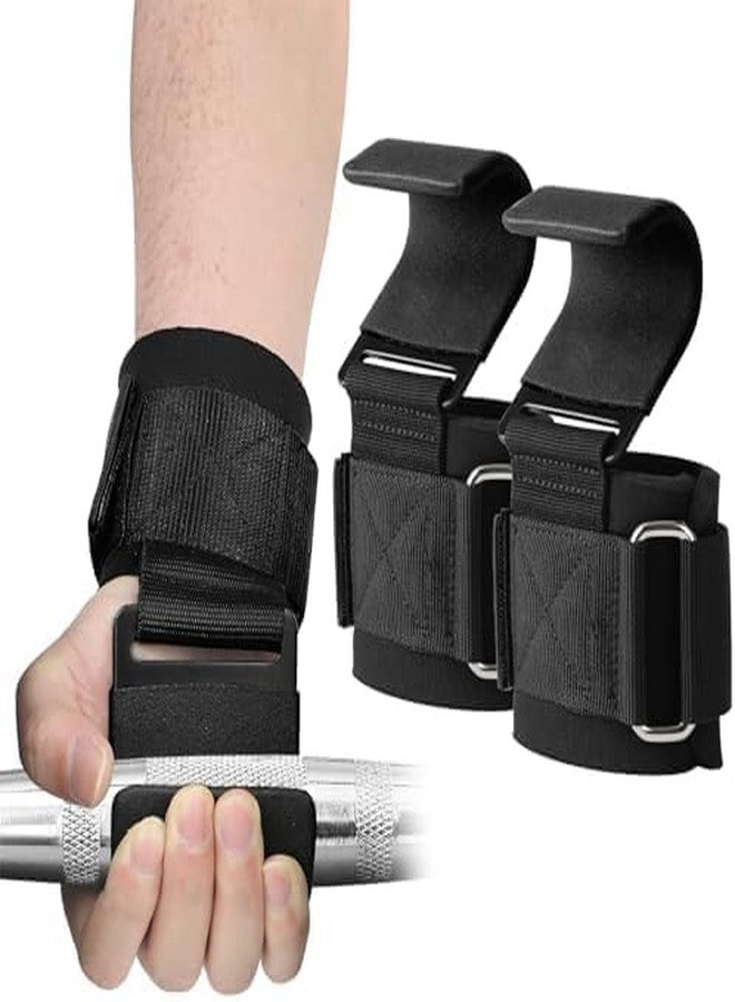 Yetaha Weight Lifting Hooks, Wrist Support Hooks, Wrist Guard Steel Plate Hook, Anti-slip Hanging Single Bar Weightlifting Hooks for Deadlifts Pull Ups Shrugs, Gym Gloves Men and Women - Image 1
