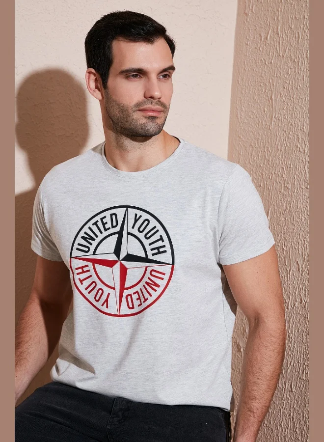 Buratti Buratti Printed Crew Neck Cotton Slim Fit T Shirt Men's T SHIRT 541PUSULA