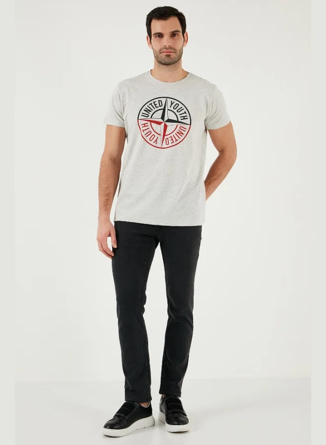 Buratti Buratti Printed Crew Neck Cotton Slim Fit T Shirt Men's T SHIRT 541PUSULA