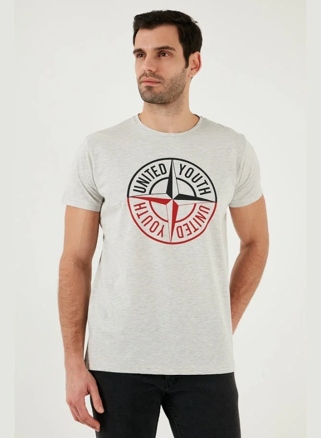 Buratti Printed Crew Neck Cotton Slim Fit T Shirt Men's T SHIRT 541PUSULA