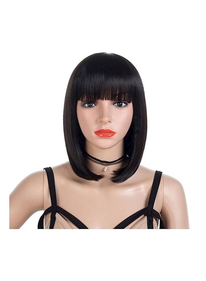NIBEMINENT Short Hair Straight Wig Black - Image 1