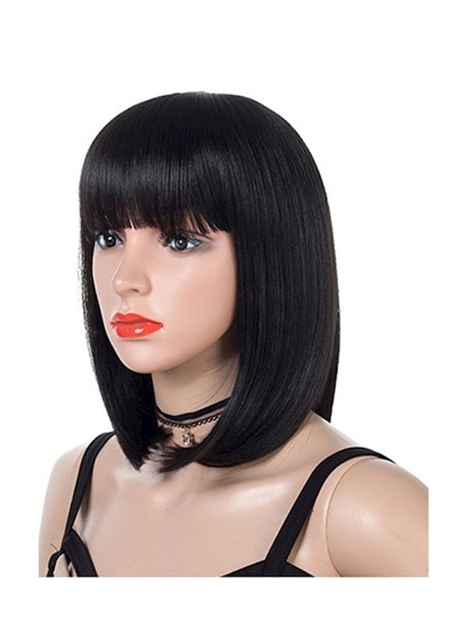 NIBEMINENT Short Hair Straight Wig Black - Image 2