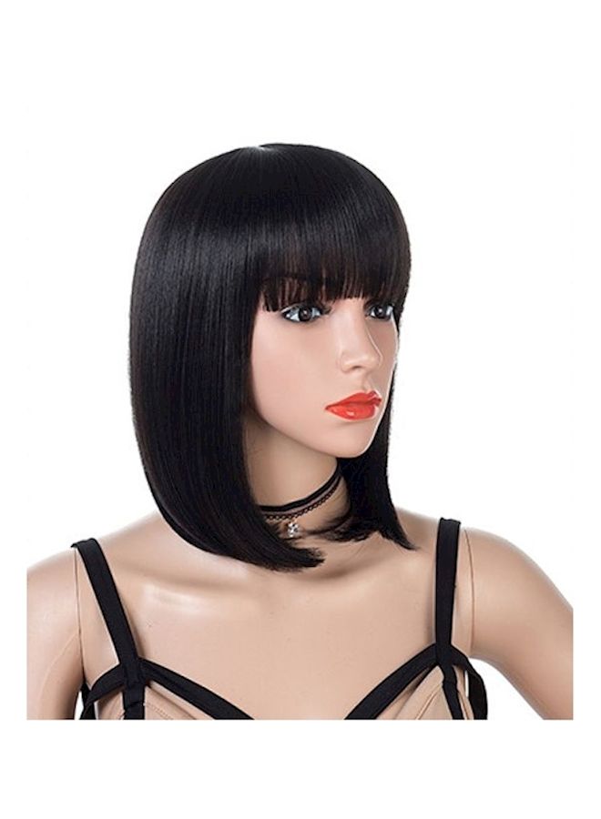 NIBEMINENT Short Hair Straight Wig Black - Image 3