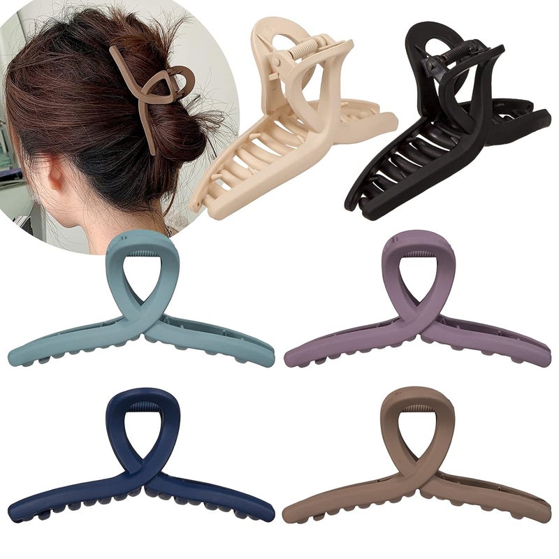 Whaline 6 Morandi Color 43 Inch Nonslip Jaw Strong Hold Matte Butterfly Clamp Hair Styling Accessories for Women Girls  Thin Thick Fine Hair