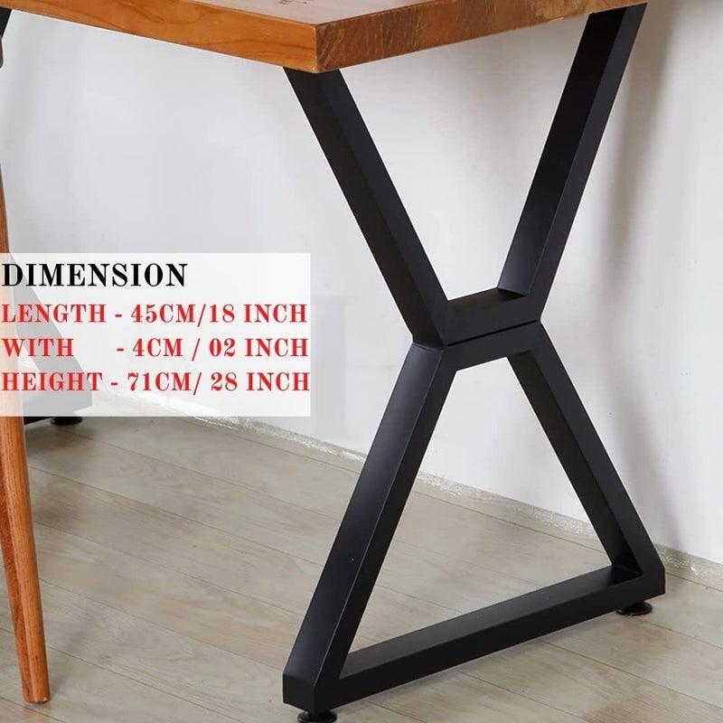 Cartvilla Cartvilla Metal Industrial Dining Modern Table Legs Desk Legs Base Cast Iron Welding Wrought Iron Coffee Table Bench Legs Night Stand Officeonly Legs X Shape Pack of 2 - Image 2