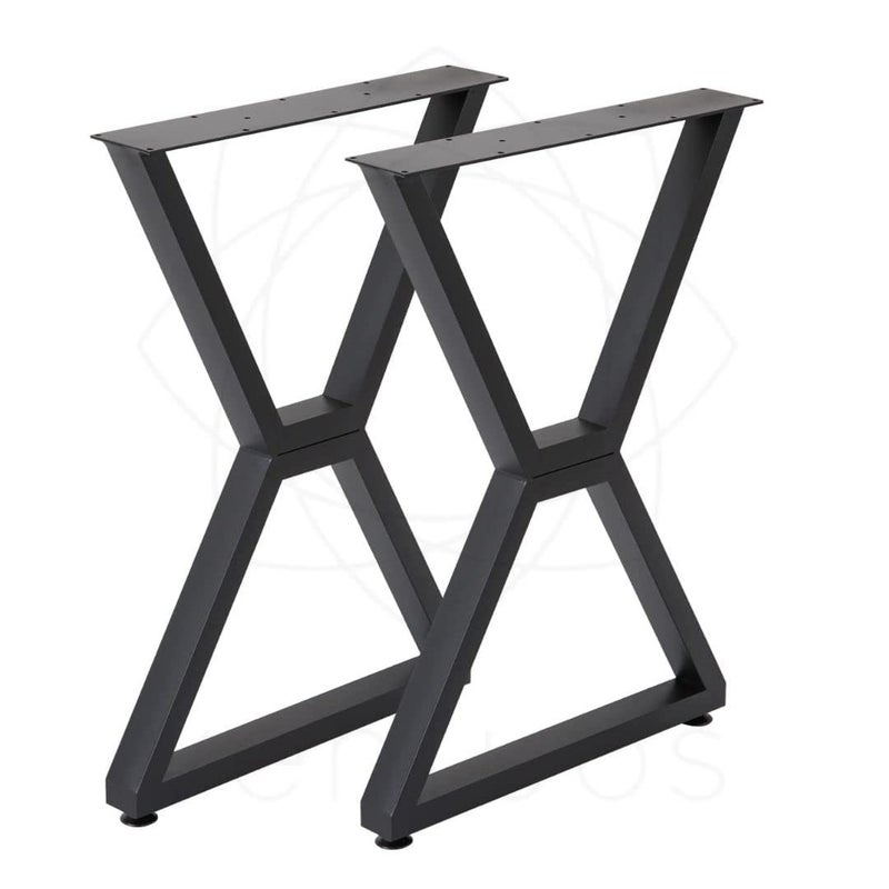 Cartvilla Cartvilla Metal Industrial Dining Modern Table Legs Desk Legs Base Cast Iron Welding Wrought Iron Coffee Table Bench Legs Night Stand Officeonly Legs X Shape Pack of 2 - Image 1