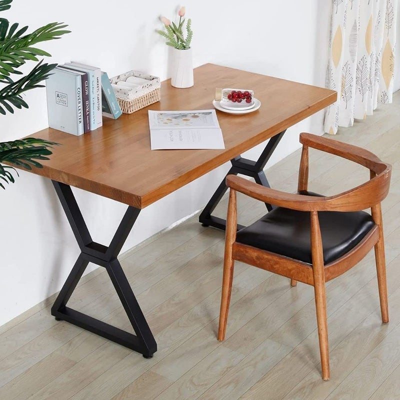 Cartvilla Cartvilla Metal Industrial Dining Modern Table Legs Desk Legs Base Cast Iron Welding Wrought Iron Coffee Table Bench Legs Night Stand Officeonly Legs X Shape Pack of 2 - Image 4