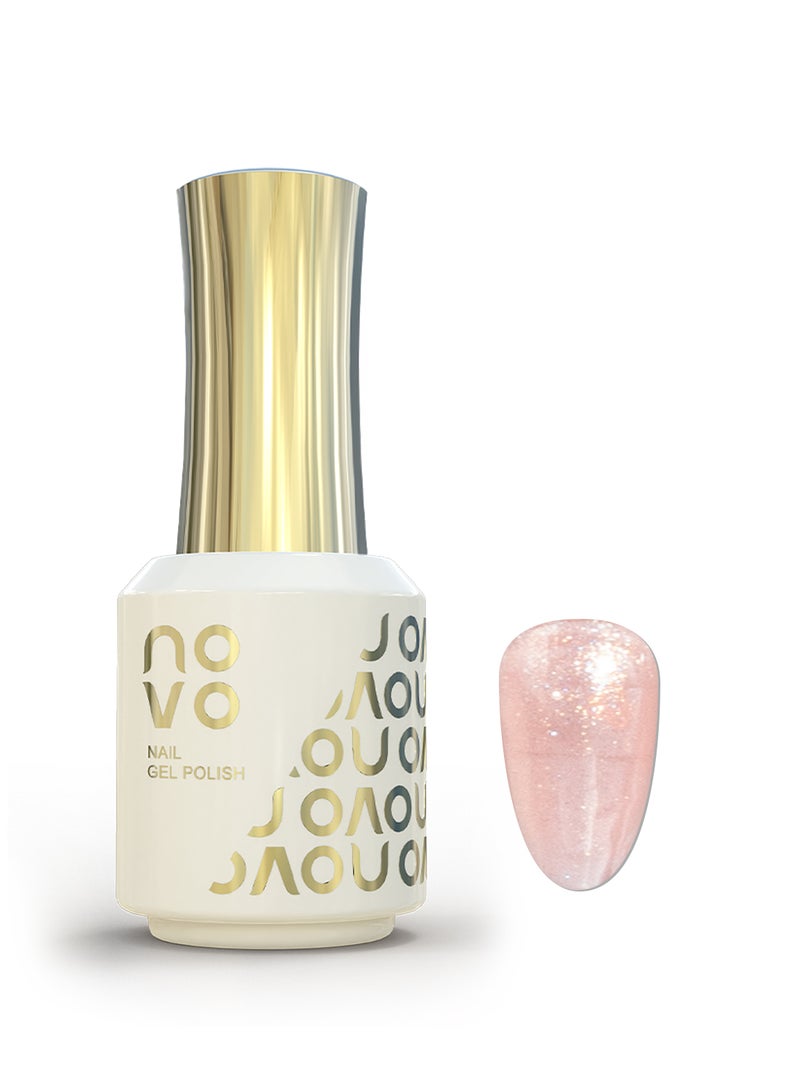 نوفو جل أظافر بقاعدة مطاطية، طلاء أظافر جل 2 في 1 قابل للغسل بمصباح LED للأشعة فوق البنفسجية، تصميم فني للأظافر للنساء 12 مل NB60# وردي فضي - Image 1