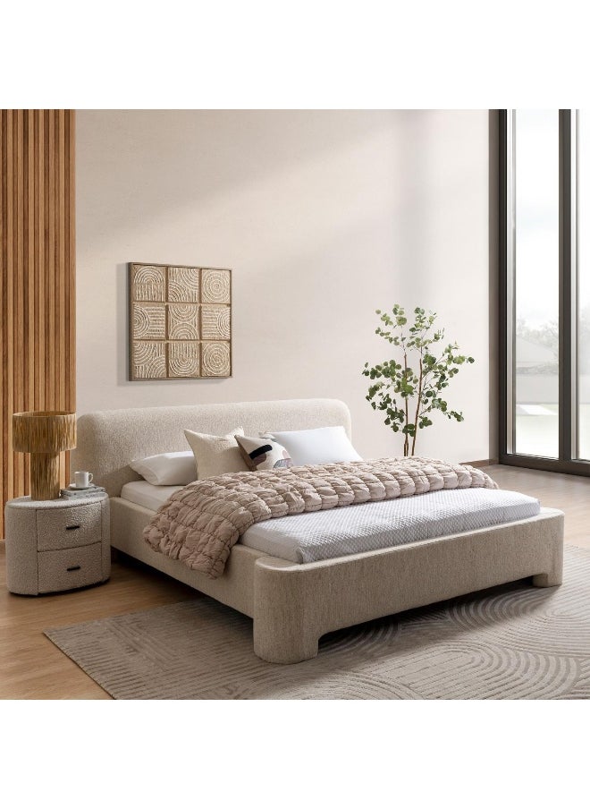 Pan Home Josphin Queen Bed 160X200 Cm - Beige  - Image 4