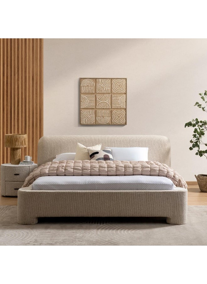 Pan Home Josphin Queen Bed 160X200 Cm - Beige  - Image 2