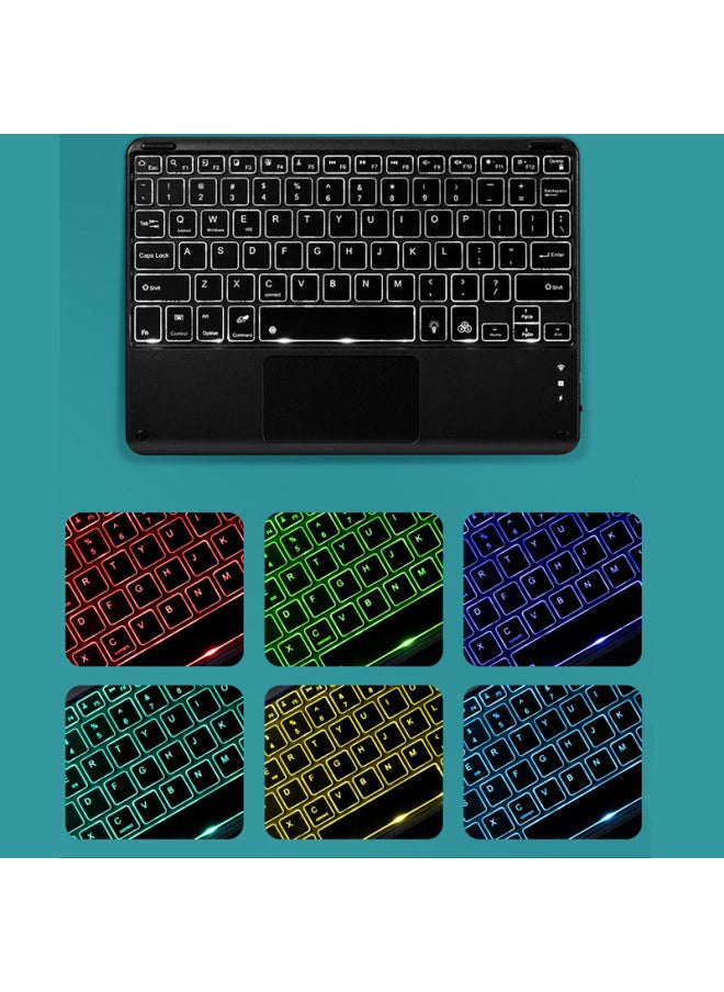 Generic For Lenovo Small P11 Flat Leather Case Pad Pro Protective Case Bluetooth Keyboard Wonderful Touch Backlight 11.5 Inch-Color:Mist Blue-Bluetooth Keyboard (Backlit)-Product Type:Lenovo K10 Pro  - Image 3