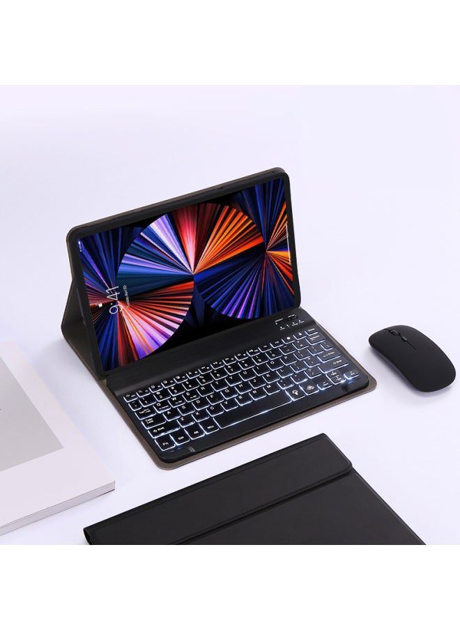 Generic For Lenovo Small P11 Flat Leather Case Pad Pro Protective Case Bluetooth Keyboard Wonderful Touch Backlight 11.5 Inch-Color:Mist Blue-Bluetooth Keyboard (Backlit)-Product Type:Lenovo K10 Pro  - Image 4