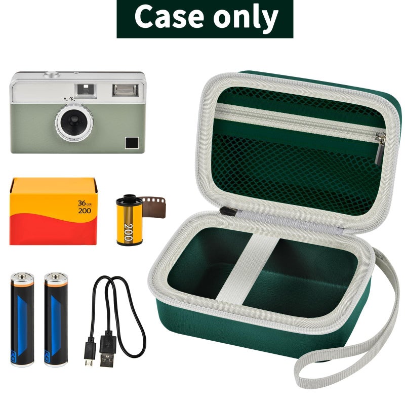 Grapsa Digital Camera Case Compatible with KODAK EKTAR H35 H35N Half Frame Film Camera, Storage Holder Organizer for Kodak Ultra F9 M35 M38 Paper Shoot kamera, 35mm Film Rolls (Box Only) - Dark Green - Image 2