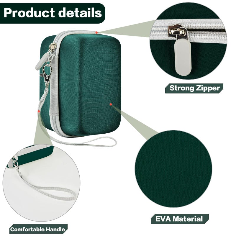 Grapsa Digital Camera Case Compatible with KODAK EKTAR H35 H35N Half Frame Film Camera, Storage Holder Organizer for Kodak Ultra F9 M35 M38 Paper Shoot kamera, 35mm Film Rolls (Box Only) - Dark Green - Image 4