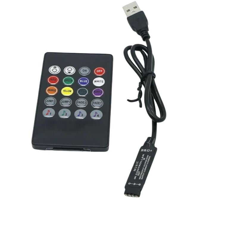 SNOOGG 20Function Infrared Remote Controller with Mouse for Music Activation Turn Your RGB LED Strip into a Setup That responds to Music All Without The Need for Bluetooth - Image 1