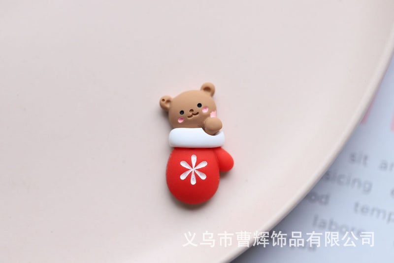 New DIY Christmas Resin Ornaments Bear gloves