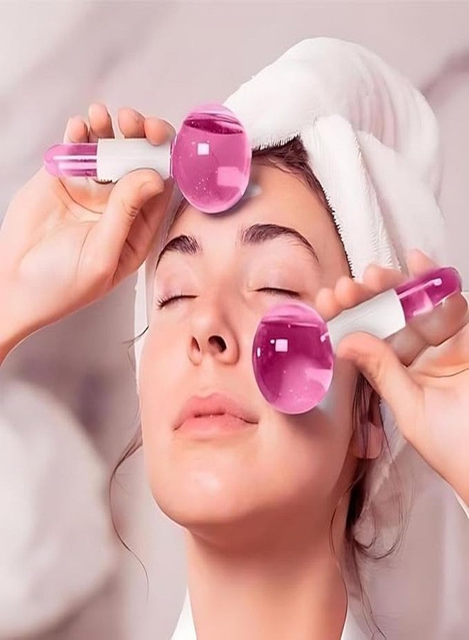 POPAXY Facial Ice Globe Cool Roller Ball for Face & Eyes - Crystal Ice Massage Tool for Puffy Eyes, Wrinkles, Anti-Aging & Skin Firming - Cold Therapy Face Roller(2PCS) - Image 2