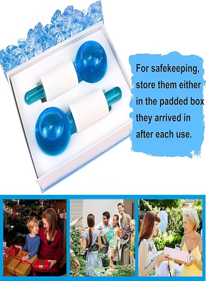 POPAXY Facial Ice Globe Cool Roller Ball for Face & Eyes - Crystal Ice Massage Tool for Puffy Eyes, Wrinkles, Anti-Aging & Skin Firming - Cold Therapy Face Roller(2PCS) - Image 3
