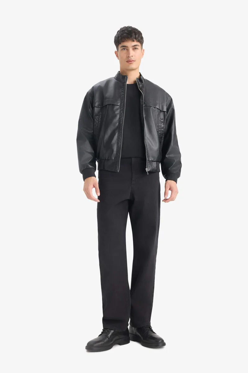 Defacto Oversize Fit Faux Leather Jacket