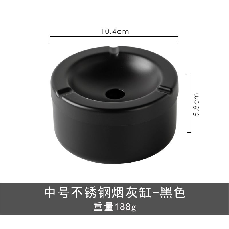 Siwei European Style Thickeneded Stainless Steel Ashtray With Cover Creative Retro Style Home Commercial Can Be Logo - Image 1