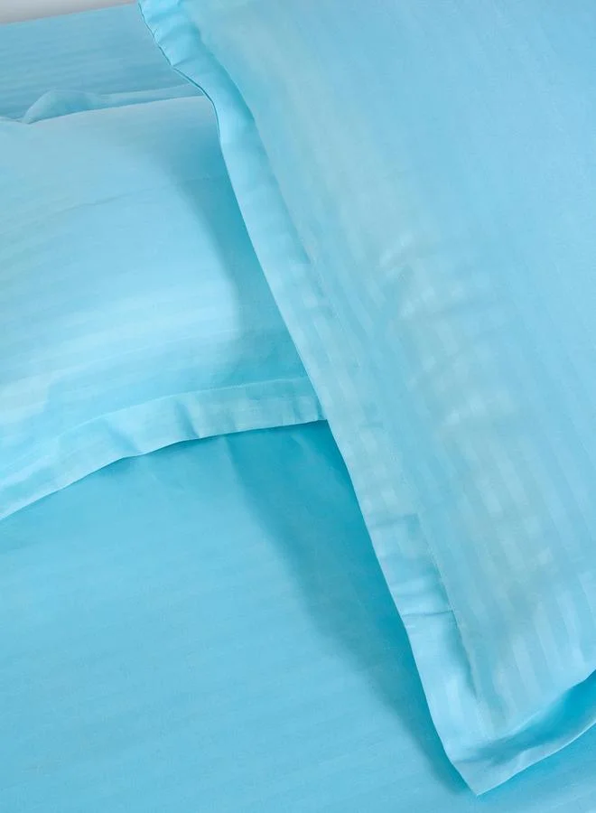 Styli Pack of 2-  Stripe Queen Fitted with Pillow Cover Blue