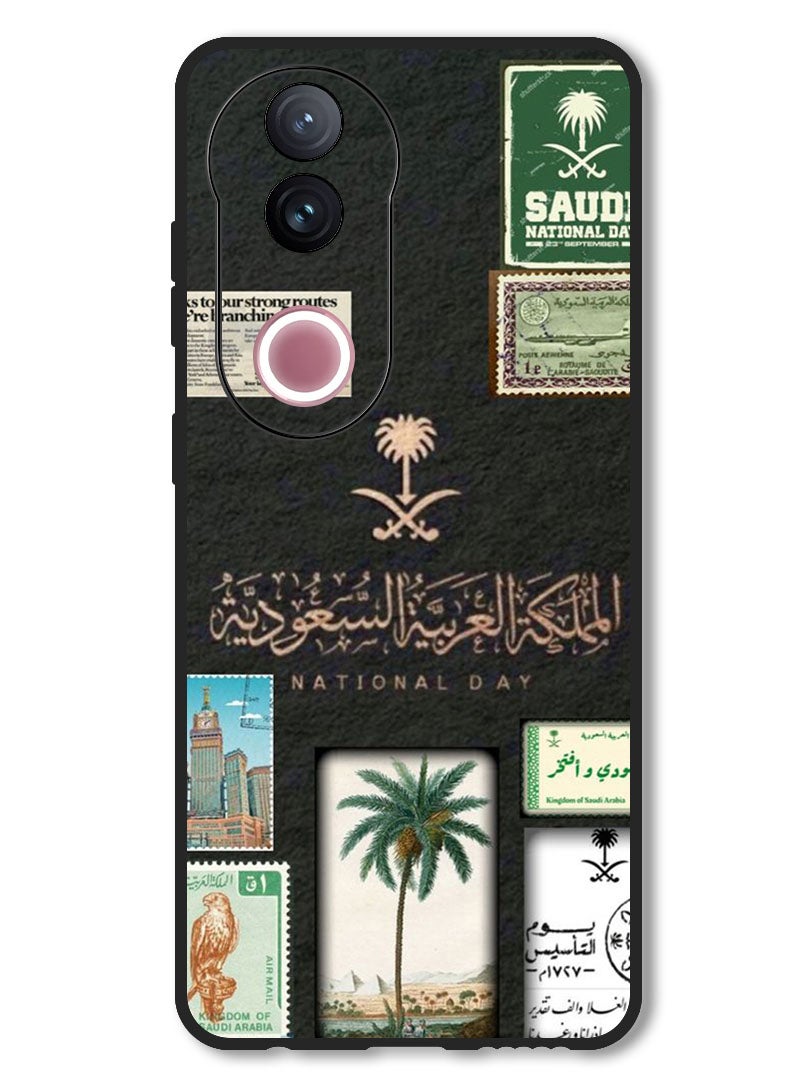 Theodor Case Compatible with Vivo V50 Protection Shockproof Bumper Cover KSA national day - Image 1