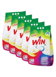 Superior Laundry Detergent Washing Powder for White and Coloured Clothes - Lemon Scent 1KG Pack of 5