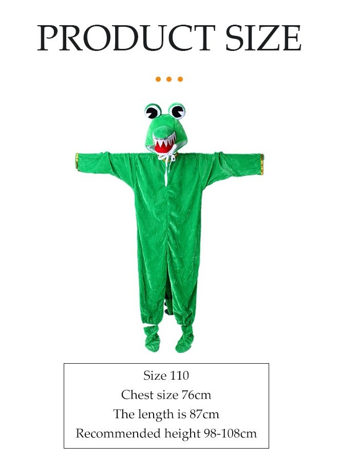 DUNISO Kids crocodile clothing, hooded jumpsuit, animal costume, suitable for male and female role-playing sets, breathable and comfortable，suitable for children aged 98-108cm in height  - Image 5
