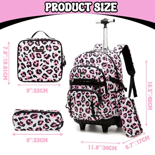 Meetbelify Rolling Backpack for Girls Backpack with Wheels for Elementary Student Kids School Bag with Lunch Box Pencil Case for Girls Ages 6-8 Years Old - Image 2