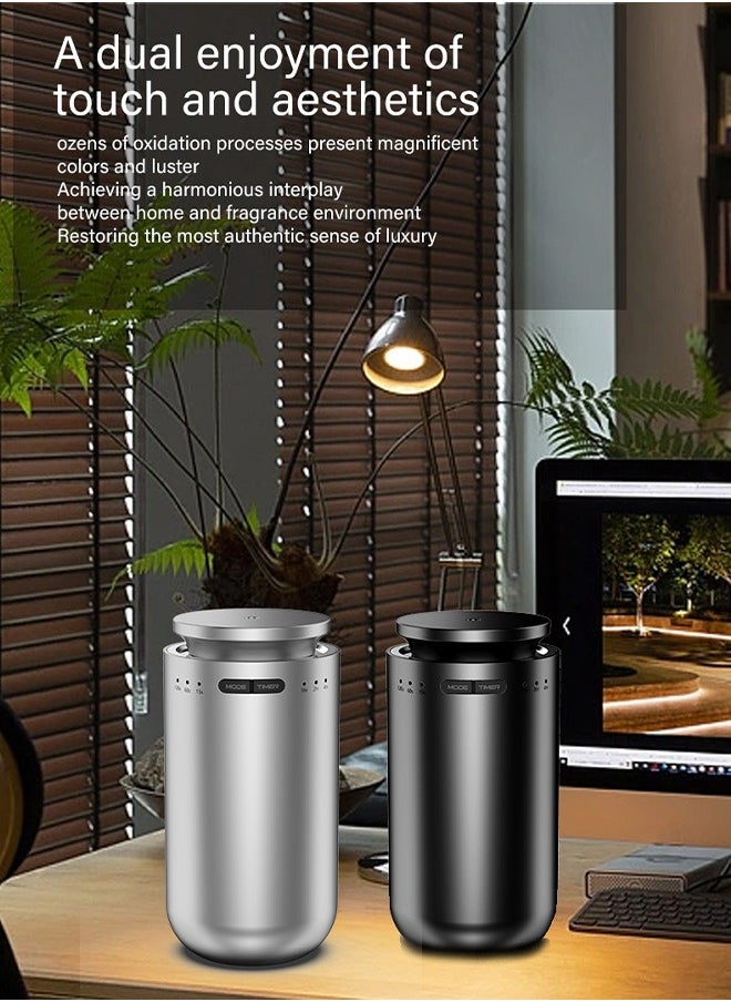 Joshberg - USB Waterless Car Scent Essential Oil Diffuser,Car Air Freshener,Smart Car Aroma Diffuser, Mini Car Fragrance Diffuser, 15ML,100m³ Coverage(Sliver) - Image 1