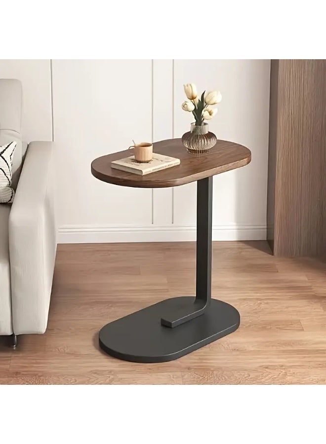 هابي هوم طاولة قهوة جانبية على شكل C للكنبة أو السرير – طاولة جانبية متعددة الأغراض لغرفة المعيشة وغرفة النوم والمكتب – مناسبة للوجبات واللاب توب والديكور، بإطار معدني ثابت ولوح متين، سهلة التركيب وموفرة للمساحة، الأبعاد 57 × 38 × 28 سم - Image 2