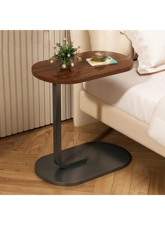 هابي هوم طاولة قهوة جانبية على شكل C للكنبة أو السرير – طاولة جانبية متعددة الأغراض لغرفة المعيشة وغرفة النوم والمكتب – مناسبة للوجبات واللاب توب والديكور، بإطار معدني ثابت ولوح متين، سهلة التركيب وموفرة للمساحة، الأبعاد 57 × 38 × 28 سم - Image 4