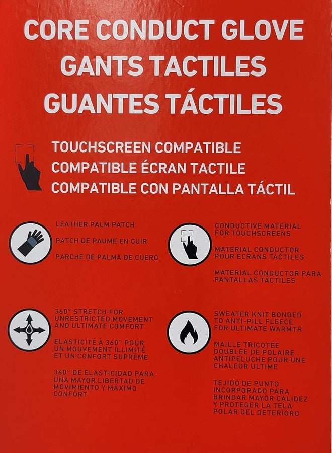 سبايدر قفازات سبايدر كور كوندكت، أسود، مقاس كبير، متوافقة مع شاشات اللمس، رقعة جلدية على راحة اليد، قابلة للتمدد 360 درجة، نسيج محبوك ملتصق - Image 2