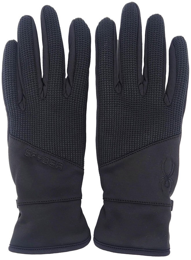 سبايدر قفازات سبايدر كور كوندكت، أسود، مقاس كبير، متوافقة مع شاشات اللمس، رقعة جلدية على راحة اليد، قابلة للتمدد 360 درجة، نسيج محبوك ملتصق - Image 3