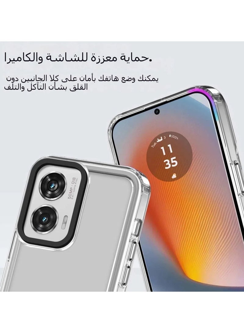 Compatible with MOTOROLA G85 5G phone case, crystal clear ultra thin hybrid hard back and TPU rubber grip rim collision case Moto G85 Shock case - Image 2