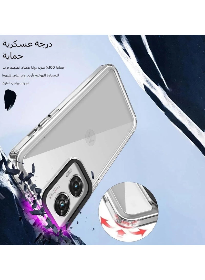 Compatible with MOTOROLA G85 5G phone case, crystal clear ultra thin hybrid hard back and TPU rubber grip rim collision case Moto G85 Shock case - Image 4