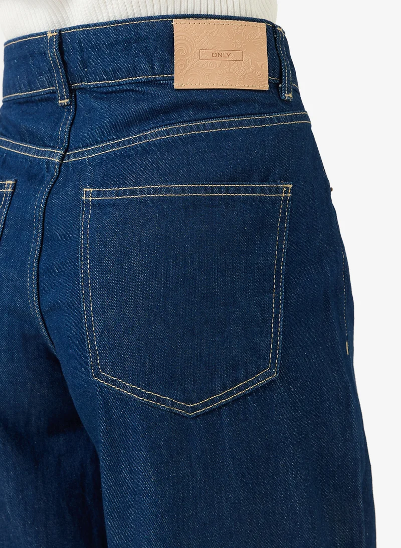 ONLY  ONLSADIE Regular Fit Wide Denim Jeans for Women | Best Price UAE